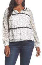 Women's Vince Camuto Ditsy Roses Ruffle Blouse - White