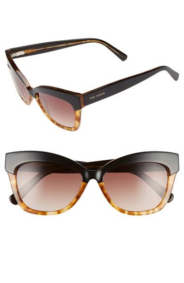 Women's Ted Baker London 55mm Cat Eye Sunglasses - Black/ Tortoise