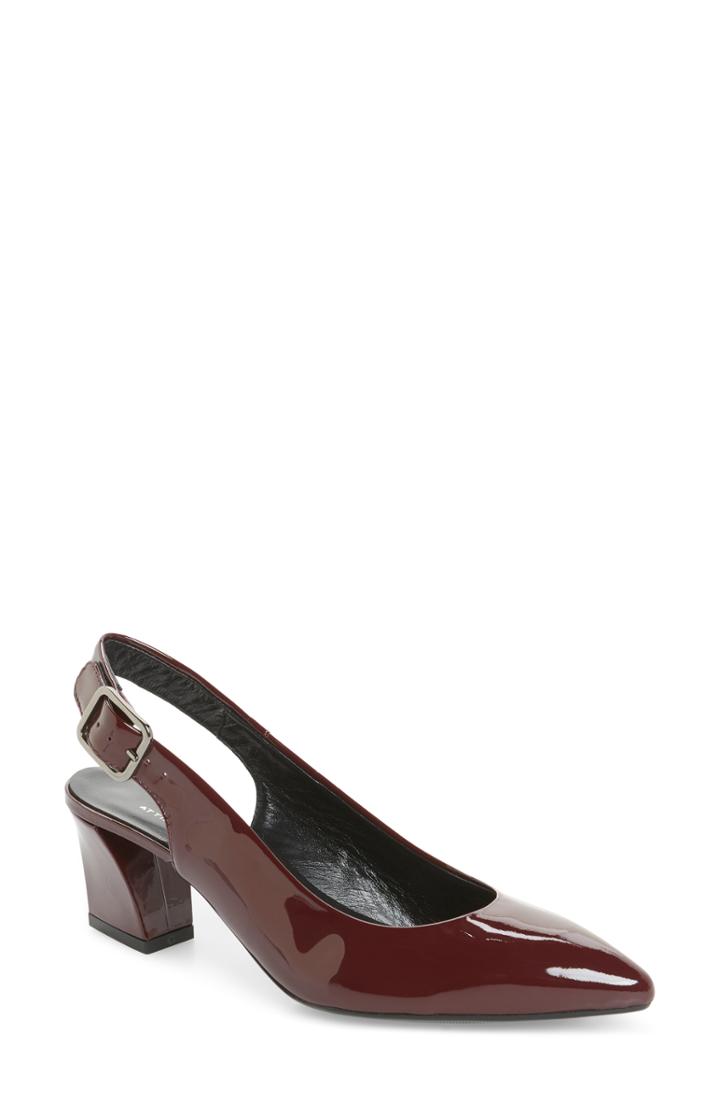 Women's Agl Block Heel Slingback Pump Us / 35eu - Burgundy