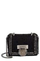Balmain Baby Box Tweed Shoulder Bag - Black