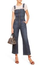 Women's Reformation Jenny Zip Front Denim Jumpsuit - Blue