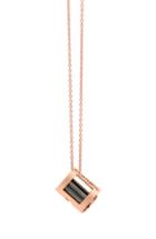 Women's Conges Overcome Timidness Hematite Initial Barrel Pendant Necklace