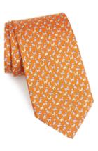 Men's Salvatore Ferragamo Game Print Silk Tie, Size - Orange