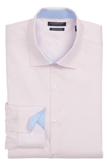Men's Tailorbyrd Trim Fit Non-iron Polka Dot Dress Shirt - 34/35 - Pink