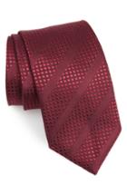 Men's David Donahue Diagonal Stripe Silk Tie, Size - Burgundy