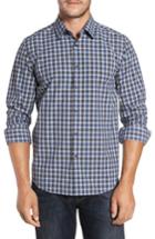 Men's Robert Barakett Axel Regular Fit Check Sport Shirt, Size - Blue