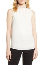 Women's Vince Camuto Ruffle Neck Blouse, Size - White