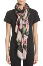 Women's Dolce & Gabbana Rose Print Modal & Cashmere Scarf, Size - Black