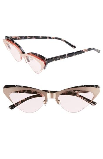 Women's Bonnie Clyde Layer Cake 55mm Cat Eye Sunglasses - Marble/ Gold