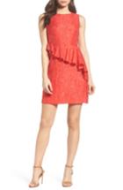 Women's Vince Camuto Organza Ruffle Sheath Dress - Red