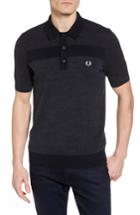 Men's Fred Perry Crepe & Pique Polo - Blue
