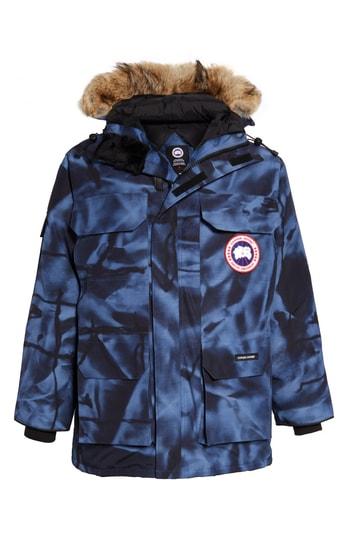 Men's Canada Goose Pbi Expedition Regular Fit Down Parka With Genuine Coyote Fur Trim - Blue