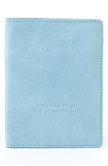Hobo Quest Calfskin Leather Passport Wallet - Blue