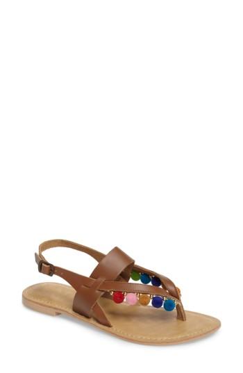 Women's Topshop Hippie Pompom Sandal .5us / 36eu - Brown
