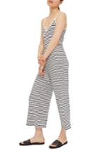 Women's Topshop Stripe Jumpsuit Us (fits Like 0) - White