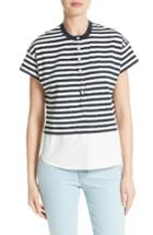 Women's Derek Lam 10 Crosby Stripe Henley Tee