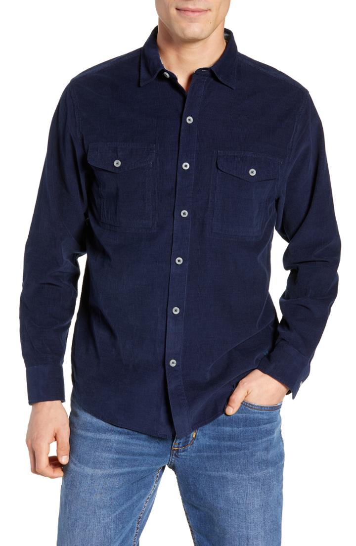 Men's Tommy Bahama Sun Coast Corduroy Shirt, Size - Black