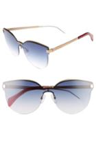 Women's Tommy Hilfiger 99mm Rimless Cat Eye Sunglasses - Matte Gold/ Blue