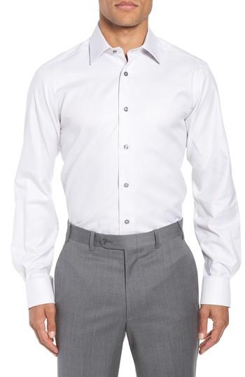 Men's David Donahue Trim Fit Solid Dress Shirt .5 - 34/35 - Grey