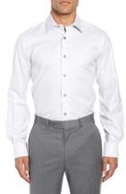 Men's David Donahue Trim Fit Solid Dress Shirt .5 - 34/35 - Grey