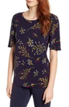 Women's Chaus Trailing Bouquet Flutter Sleeve Top - Blue