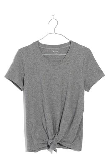 Women's Madewell Knot Front Tee, Size - Grey