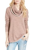 Women's Free People 'beach Cocoon' Cowl Neck Pullover /small - Pink