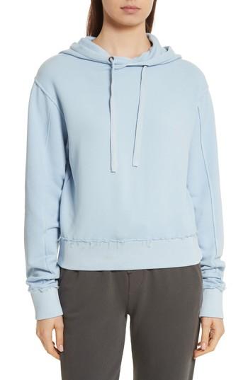 Women's Vince Raw Edge Hoodie - Blue