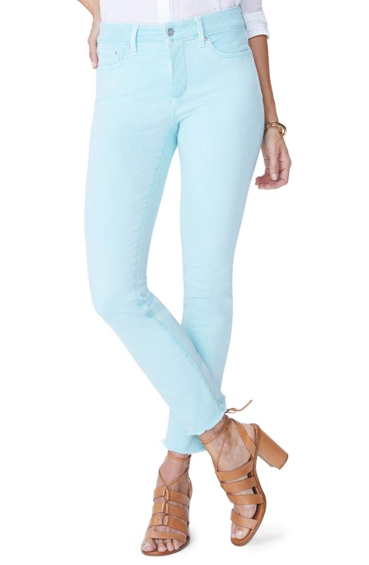 Women's Nydj Sheri High Waist Frayed Hem Stretch Slim Ankle Jeans