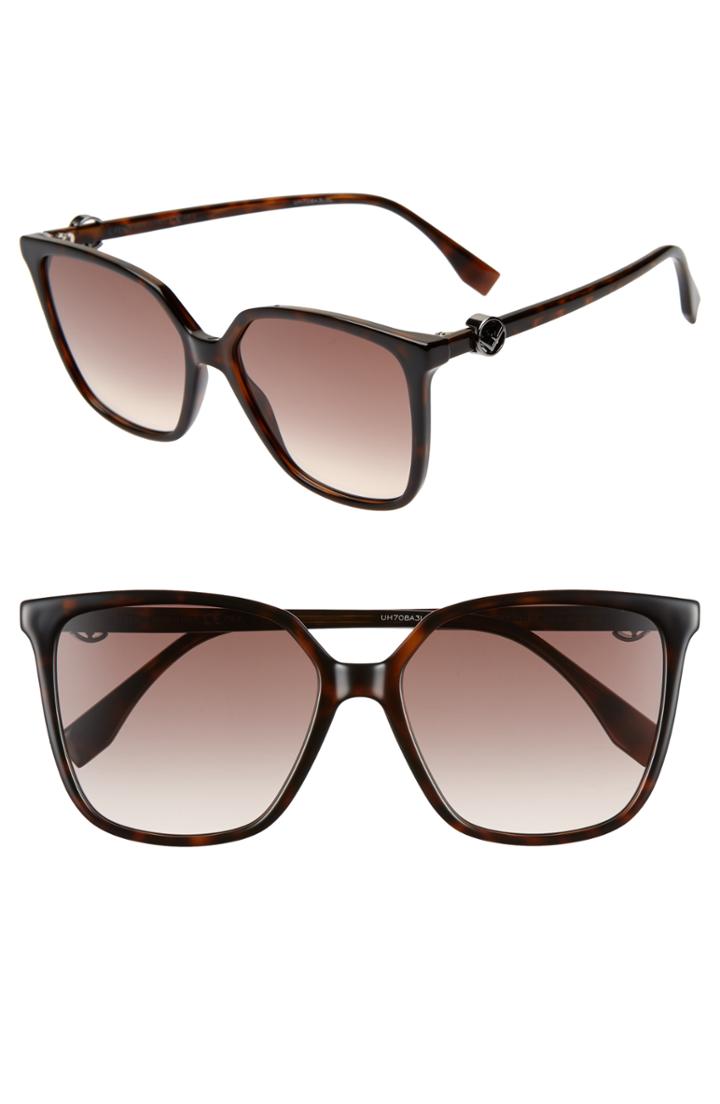 Women's Fendi 57mm Sunglasses - Dark Havana