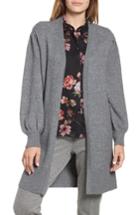 Women's Vince Camuto Drama Bubble Sleeve Cotton Blend Cardigan - Grey