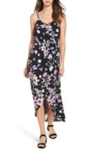 Women's Love, Fire Strappy Surplice Maxi Dress - Black