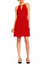 Women's Adrianna Papell English Garden Fit & Flare Lace Dress - Red
