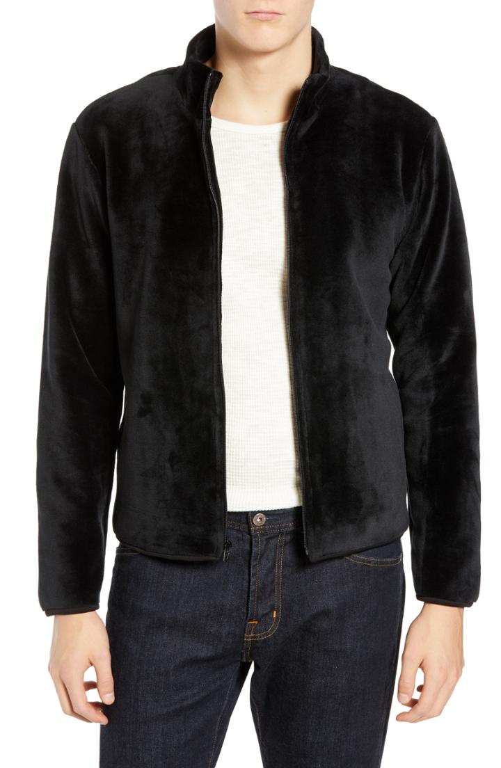 Men's Tunellus Fuzzy Zip Track Jacket - Black