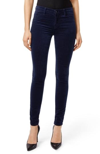 Women's J Brand Maria High Waist Velvet Skinny Jeans - Blue