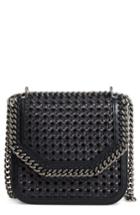 Stella Mccartney Falabella Box Woven Faux Leather Shoulder Bag - Black