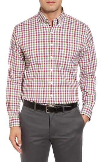 Men's Bobby Jones Autumn Check Easy Care Sport Shirt - Red