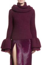 Women's Brandon Maxwell Silk, Mohair & Cashmere Turtleneck Sweater - Purple
