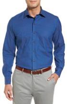 Men's David Donahue Regular Fit Woven Sport Shirt - Blue