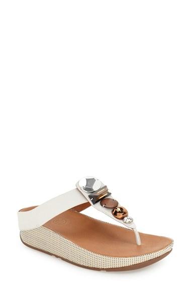 Women's Fitflop(tm) Jewely Flip Flop M - White