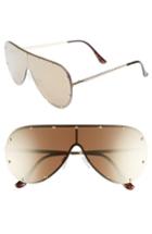 Women's Leith 65mm Studded Shield Sunglasses - Gold/ Gold
