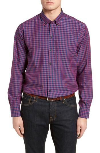 Men's Cutter & Buck Myles Non-iron Check Sport Shirt - Pink