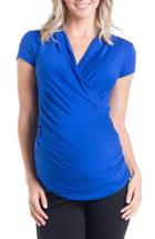 Women's Lilac Clothing 'karen' Surplice Maternity Top - Blue