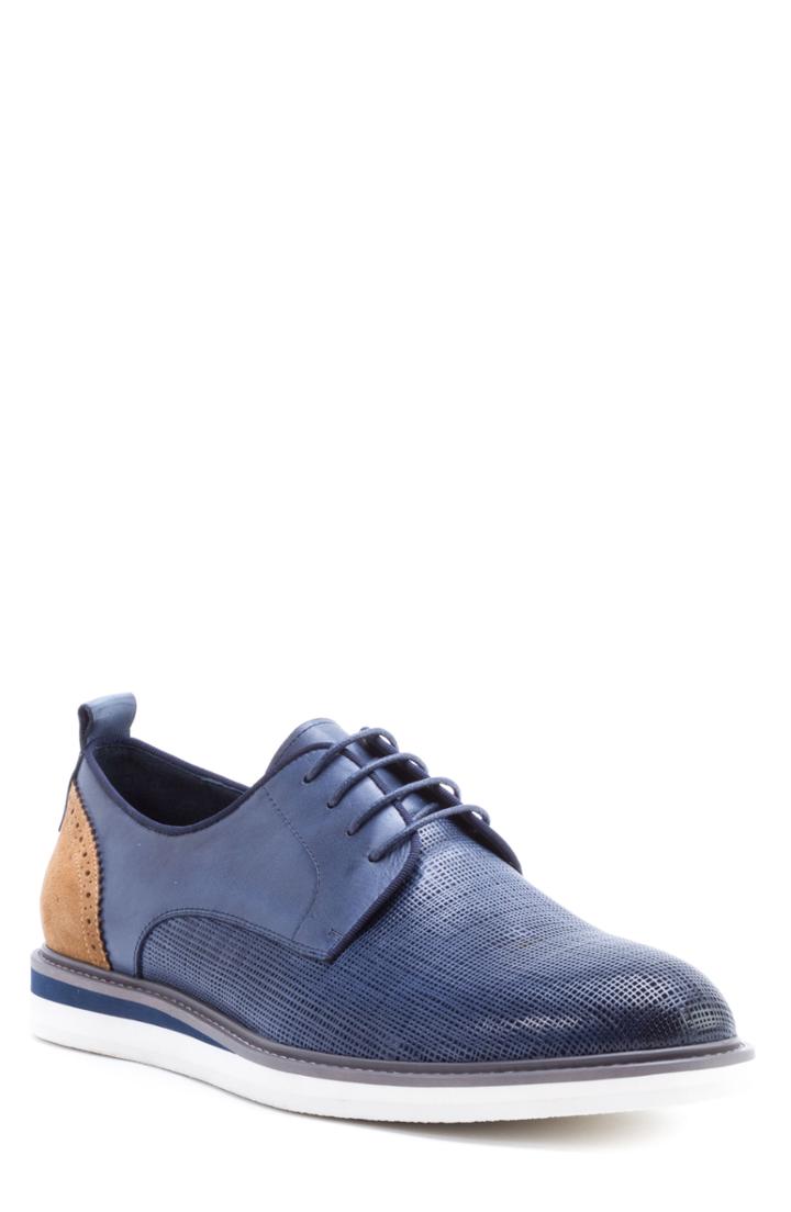 Men's Zanzara Stem Textured Plain Toe Derby .5 M - Blue