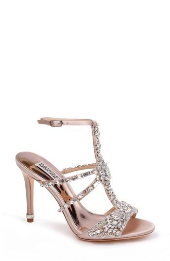 Women's Badgley Mischka Hughes Crystal Embellished Sandal M - Beige