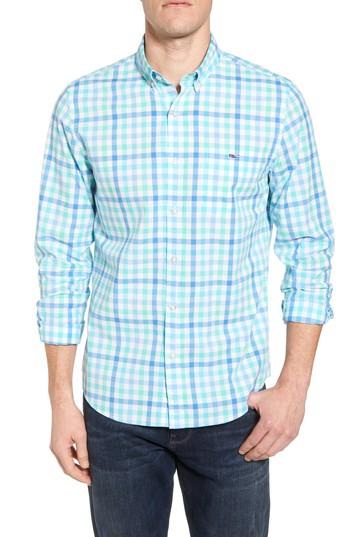 Men's Vineyard Vines Eagles Nest Tucker Slim Fit Gingham Sport Shirt - Blue