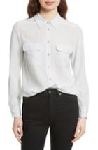 Women's Equipment 'slim Signature' Silk Shirt, Size - Pink