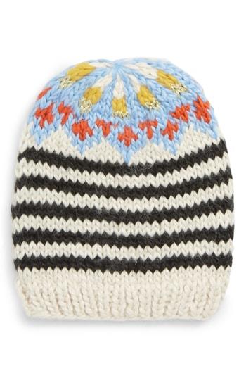 Women's Free People Tullamore Stripe Knit Beanie - Black