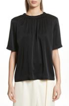 Women's Vince Gathered Neck Short Sleeve Top - Black