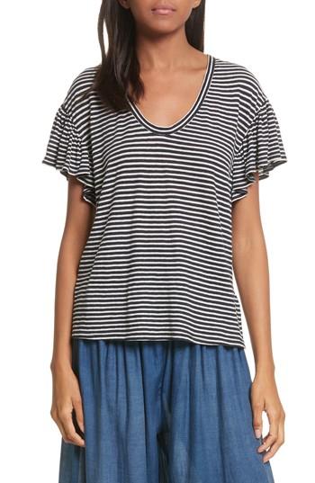 Women's La Vie Rebecca Taylor Stripe Jersey Top - Blue